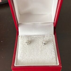 14K White Gold  Stud Earrings